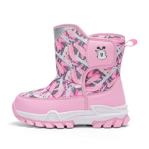 Нескользящие, водонепроницаемые, теплые детские ботинки BOBDOG, розовый