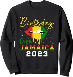 Толстовка для девочек на день рождения в Ямайке, 2023 год Jamaica Vacation Trip Birthday Crew Tee, черный