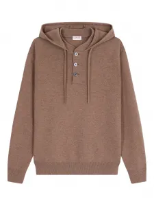 Вязаное худи на пуговицах Fursac, коричневый