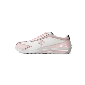 DESCENTE Кроссовки Cron Racer Cherry Blossom Pink с амортизацией, низкие, повседневные, unisex, бело-розовые