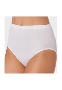 Трусики Classic Light с талией, хлопок, однотонные, женские CALIDA, белый