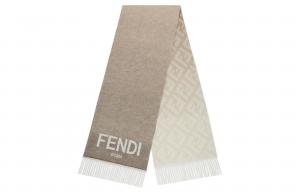 Вязаный шарф женский серый FENDI