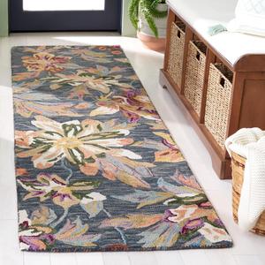 Ковер-ковер-дорожка SAFAVIEH, 69 x 244 см, Blossom Collection, Grey & Violet, цветочный дизайн, ручной работы из шерсти, идеально для гостиной, спальни, столовой (BLM467F-28)