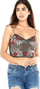 Женская майка-топика без рукавов с вышивкой Guess, Silver/Multi