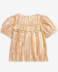 Детский топ для девочек 2T-4T с металлизированными рюшами Epic Threads, Gold