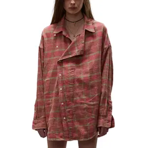 Клетчатая рубашка R13, розовая