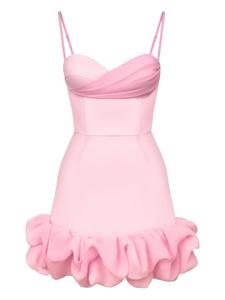 POST MERIDIEM платье мини с драпировкой и оборками, розовый