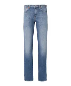 Итальянские узкие джинсы средней степени потертости Dondup, синий