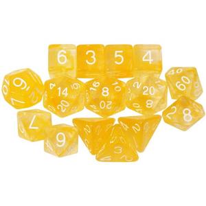 Аксессуары Role 4 Initiative R4I Dice: Diffusion - Honey Lemon w/ White (15)