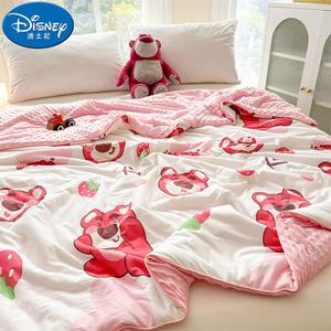Disney Детское одеяло летнее 180х200 см, рисунок Strawberry Bear, ткань Ice Silk Bean