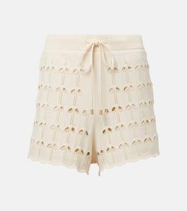 Шорты с ажурным узором и высокой посадкой Zimmermann, Cream