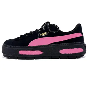 Платформа Trace Low Top Скейтборд Обувь Женские Черный Розовый PUMA, черный/розовый