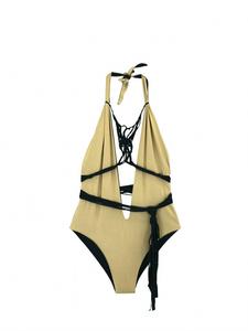 Bia One Piece в золотом / черном цвете Charmosa