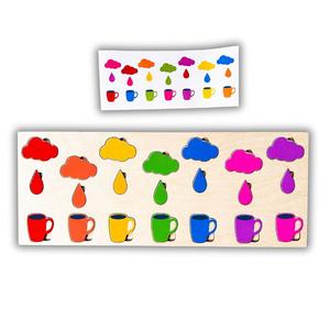 Красочный дождь - деревянная головоломка Монтессори. Inna marka