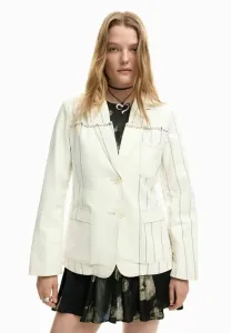 Асимметричный полосатый блейзер Desigual, Beige