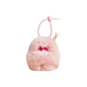 X3COMMUNE Пушистая игрушка Fluffy Ice Cream Dumb, из натурального меха кролика, мягкая и приятная, кукла Rua с рюкзаком, плюшевый брелок, высота 10см