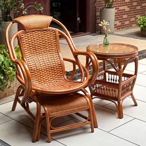 Yu Senyi Набор из кресла и столика из ротанга, три предмета, натуральный ротанг, тайтай, высокое кресло 30 в цвете honey + столик