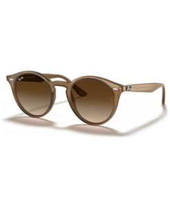 Солнцезащитные очки унисекс с низкой перемычкой, RB2180 49 Ray-Ban, коричневый