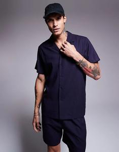 Пляжная рубашка Southbeach темно-синего цвета с эффектом льна (часть комплекта) South Beach