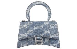 Balenciaga Сумка кросс-боди Monogram Hourglass Denim Extra Small женская синяя