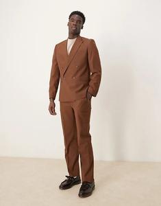 Прямые брюки ASOS DESIGN коричневого цвета