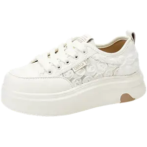 TONYBEAR Дышащие женские скейтерские кеды низкие белые, цвет White