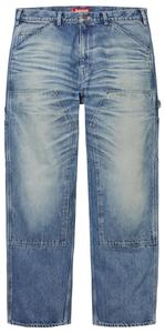 Джинсы Supreme Worn Double Knee Denim Painter Jean цвета «выстиранный индиго»