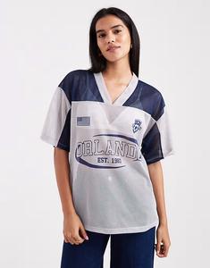 Футболка Airtex с графическим принтом в футбольном стиле, темно-синяя в тон Asos Design