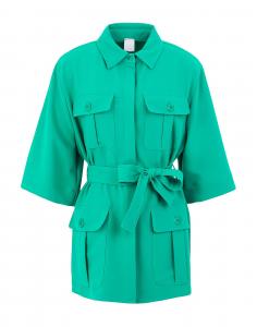 Рубашка Crêpe Safari Shacket 8 By Yoox, изумрудно-зеленый