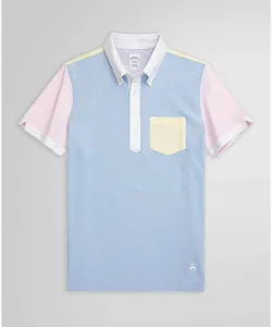 Рубашка-поло из хлопкового эластичного пике с логотипом GF