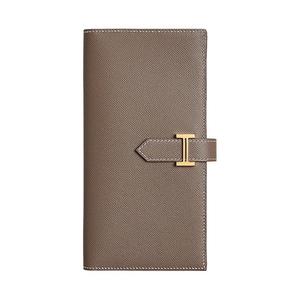 HERMES Кошелек Bearn из телячьей кожи Unisex 18 Etoupe Elephant Gray