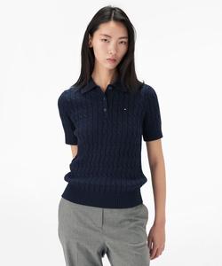 вязаное поло с косами