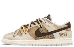 Nike Кроссовки для скейтбординга Dunk Copper Face Beast с устойчивым к истиранию верхом, низкие, мужские, бело-коричневые