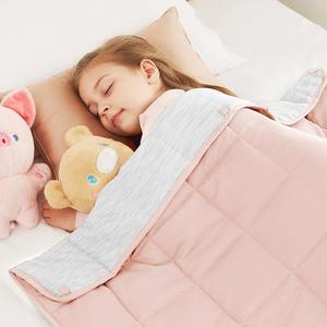 Утяжеленное одеяло с охлаждающим эффектом 100х150 см, 4,5 кг, CuteKing Ultra-Cooling, серо-розовое, с премиальными стеклянными гранулами для поглощения тепла