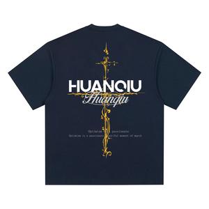 Футболка Unisex Crew Neck Moderate Heavyweight HUANQIU, темно-синий