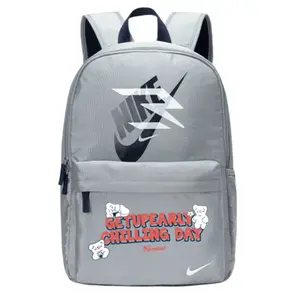 Nike Полиэстеровый рюкзак унисекс светло-серый волчий, Little bear letters