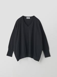 Хлопковый пуловер с V-образным вырезом, широкой вязки | S4831 | 30 г