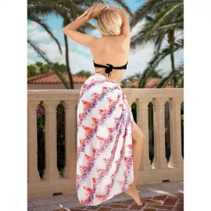 LA LEELA женские бикини накидки отпуск длинные купальники пляжная одежда саронг пляжные накидки купальные костюмы накидки один размер полосы красные