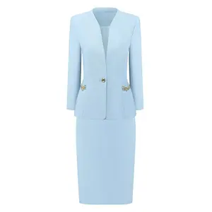 Женский костюм-двойка для офиса: блейзер и юбка-карандаш Inspire Chic