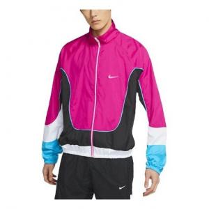 Куртка Nike Throwback Colorblock Woven Sports Basketball Stand Collar Jacket Red, красный