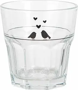 Стакан для воды Clayre & Eef 200 мл, прозрачный, с птичками Clayre&Eef