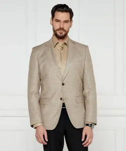 Элегантная шерстяная куртка h-hutson-251 Slim fit Boss, бежевый