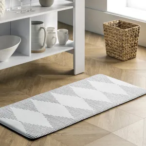 Ковер Diamond Stripes Anti Fatigue Kitchen Or Laundry Room Comfort Mat nuLOOM, 46x76 см, светло-серый