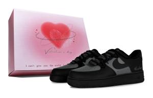 Nike Air Force 1 Whisper, Valentine's Offer, Box, устойчивые к истиранию, низкие, скейтборд обувь, unisex, black