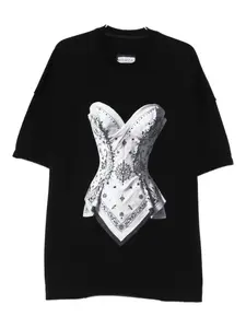 Футболка с принтом корсета HAMZA, черный