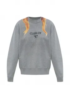 Свитшот с принтом в виде волос Mm6 Maison Margiela, серый