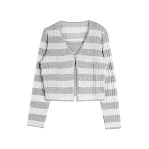 ELLE Трикотажный сет для женщин Light Gray V-образный вырез Moderate Two Piece Set