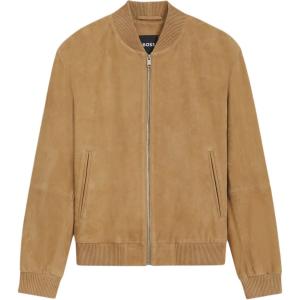 Куртка-бомбер Boss Suede HUGO BOSS, бежевый