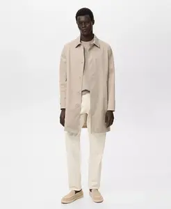 Мужское классическое водоотталкивающее тренч Mango, загар/бежевый