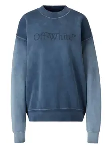Хлопковый свитшот с логотипом Off-White, синий